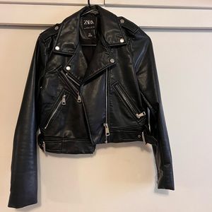 Zara Cropped Leather Jacket